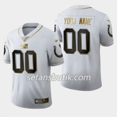Indianapolis Colts Tröjor Custom Nike Vit Golden Edition 100th - Herr Indianapolis Colts Tröjor Custom Nike Vit Golden Edition 100th - Herr
